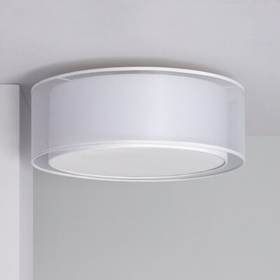 Ledkia Circular Ceiling Light Fabric Ø500 mm Navoi White