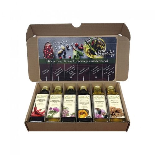 Grapoila Selection Box N°1, 6x40ml Cold-Pressed Oils