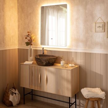 Miroir de salle de bain Ledkia avec lumière LED et antibuée 80x60 cm Grace sélectionnable (chaud-neutre-froid) 1