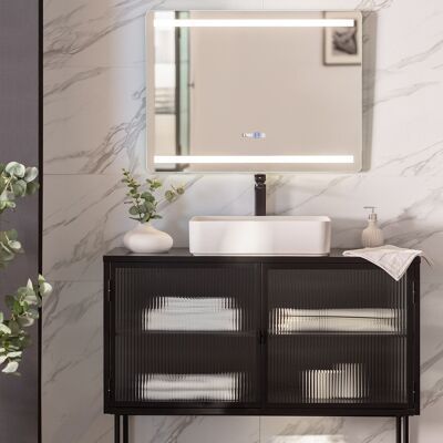 Ledkia Bathroom Mirror with LED Light and Anti-Fog 60x80 cm Tahiti Selectable (Warm-Neutral-Cold)