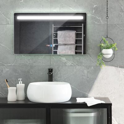 Miroir de salle de bain Ledkia avec lumière LED et antibuée 40x70 cm Benagil sélectionnable (chaud-neutre-froid)