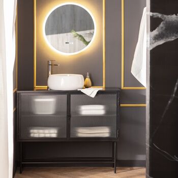 Miroir de salle de bain Ledkia avec lumière LED et antibuée Ø60 cm Palolem sélectionnable (Chaud-Neutre-Froid) 1