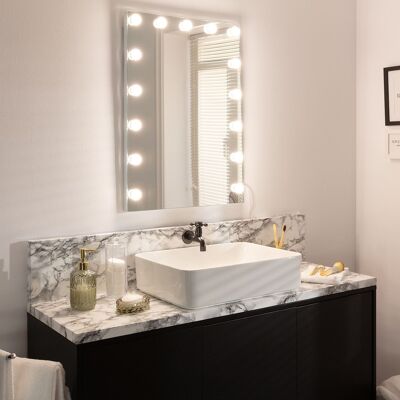 Miroir de salle de bain Ledkia avec lumière LED 70x50 cm Essauira sélectionnable (chaud-neutre-froid)