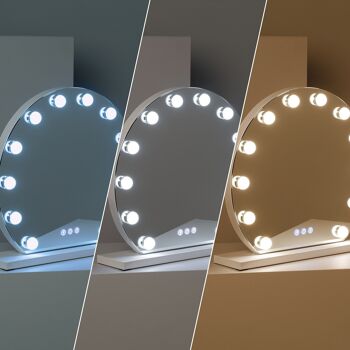 Ledkia Miroir Salle de Bain avec Lumière LED Ø50 cm Aguadilla Blanc Neutre 4000K 5