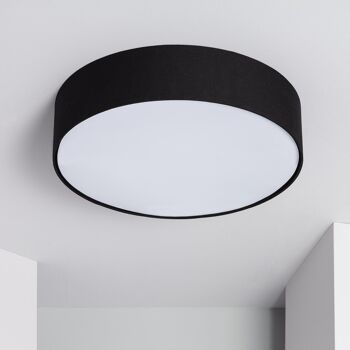 Ledkia Plafonnier Circulaire Tissu Ø500 mm Ranje Noir 1