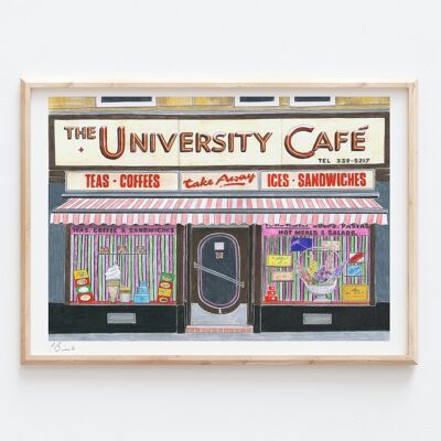 University Cafe, Glasgow - A3-Illustrationsdruck