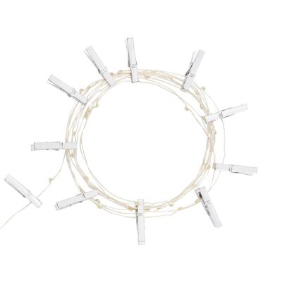 Ledkia Girlande LED-Kabel mit Chromklemmen mit Batterie, 3,5 m, Chrom