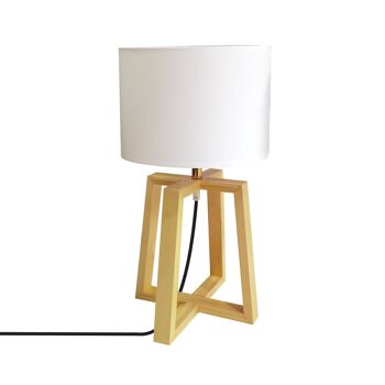 Lampe de table en bois Ledkia Korsade Blanc 1