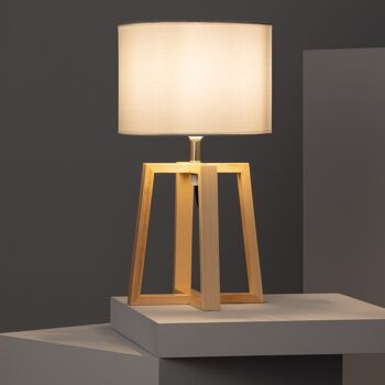 Lampe de table en bois Ledkia Korsade Blanc 4