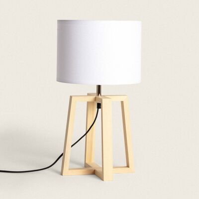 Ledkia Wooden Table Lamp Korsade White