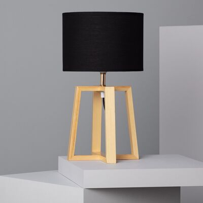 Lampe de table en bois Ledkia Korsade Noir