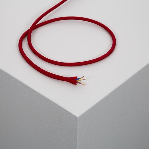 Ledkia Cable Textil Eléctrico Cherry  10m