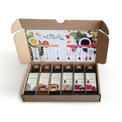 Grapoila Selection Box of Oils and Vinegars, 6x40ml