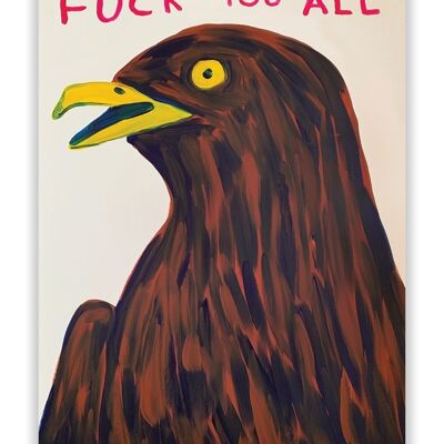 Postkarte - Lustiger A6-Druck - Brown Bird Fuck You All