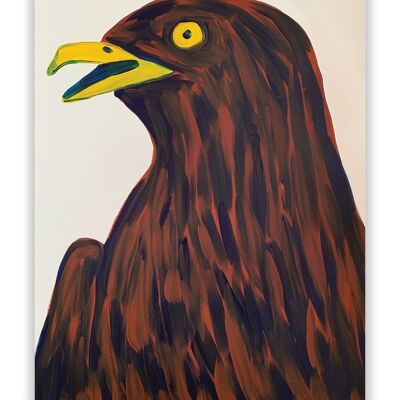 Postal - Impresión A6 divertida - Pájaro marrón Vete a la mierda