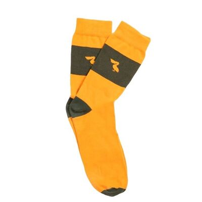 Mustard green band socks