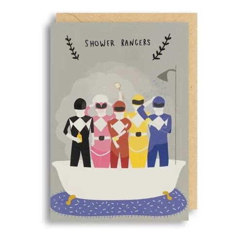 SHOWER RANGERS Birthday Card