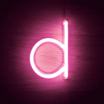 Ledkia Lettres Néon LED Rose D Rose 1