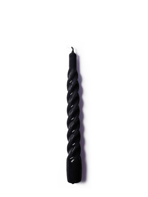 Black Twisted Gloss Candles (Pack of 6)