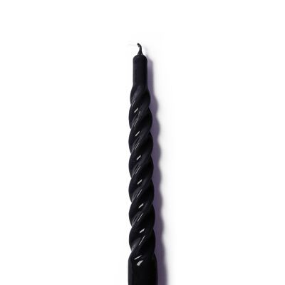 Black Twisted Gloss Candles (Pack of 6)