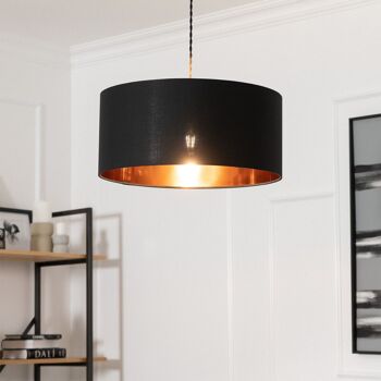 Suspension Ledkia en textile noir Reflect 3