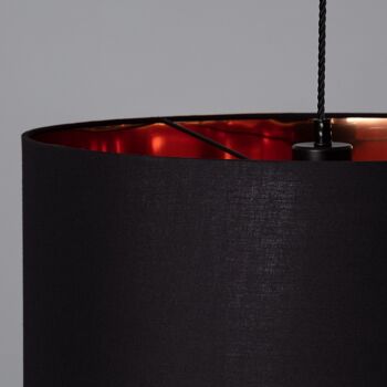 Suspension Ledkia en textile noir Reflect 6