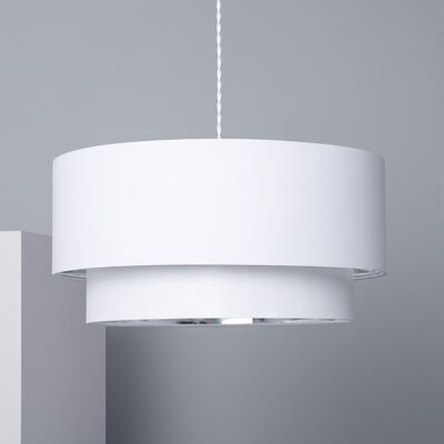 Ledkia White Reflect Duo Textil-Pendelleuchte