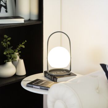 Ledkia Lampe de Table d'Extérieur LED 2.5W Portable Métal avec Batterie Rechargeable USB Mkono Marron 2