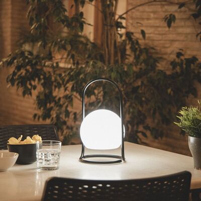 Ledkia Lampe de Table d'Extérieur LED 2.5W Portable Métal avec Batterie Rechargeable USB Mkono Noir