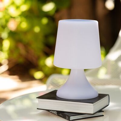 Ledkia Lampe de Table d'Extérieur LED 3W RGBW Portable avec Haut-Parleur Bluetooth et Batterie Rechargeable USB Uyoga Blanc