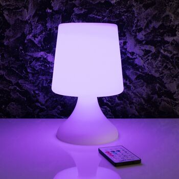 Ledkia Lampe de Table d'Extérieur LED 3W RGBW Portable avec Haut-Parleur Bluetooth et Batterie Rechargeable USB Uyoga Blanc 8