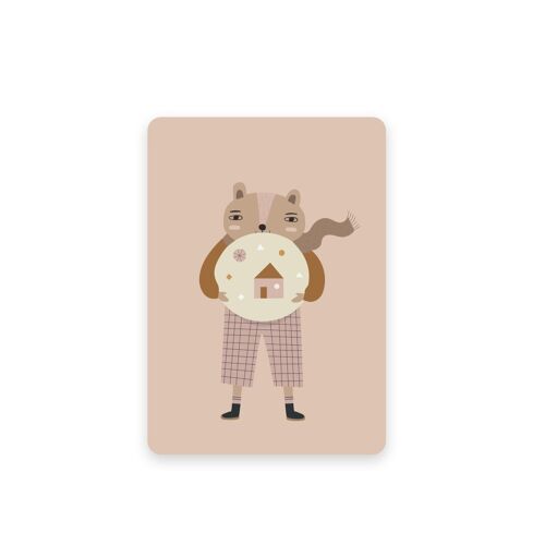 Postcard Cute Bear, Eco-Conscious Card