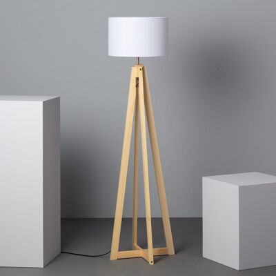 Lampadaire en bois Ledkia Korsade Blanc