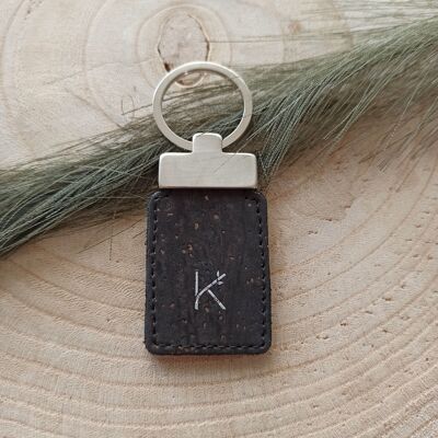 Ecofriendly black cork key ring