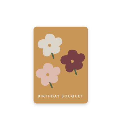 Cartolina Compleanno Bouquet - Ocra, Carta Eco-Consapevole