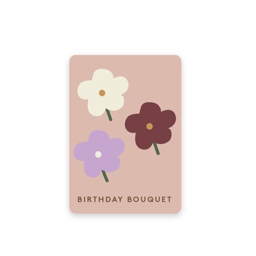 Postcard Birthday Bouquet - Berry, Eco-Conscious Card