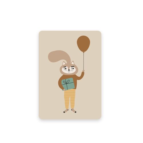 Postcard Bartel with Balloon, Eco-Conscious Card