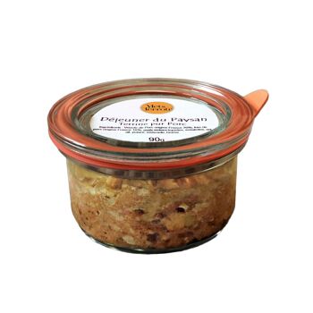 Déjeuner du paysan – Terrine Pur Porc - 90 g : Un Délice Aromatique et Délicat avec Echalote, Ail, Muscade et Laurier, pour une Expérience Gustative Authentique. 1