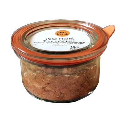 Picard Pâté – Pure Pork Terrine - 90 g: A Rustic Pork Delight Enhanced by Nutmeg and Bay Leaf, Inspired by a Traditional Picardy Recipe.