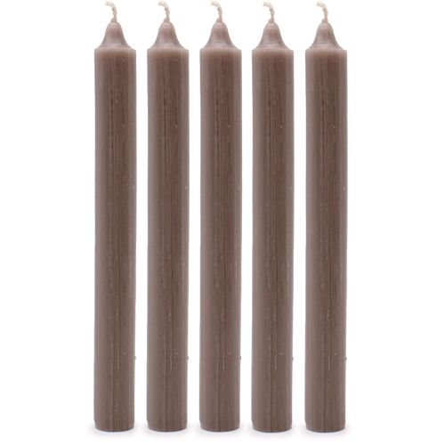 SCDC-19 - Bulk Solid Colour Dinner Candles - Rustic Taupe - Pack of 100 - Sold in 100x unit/s per outer