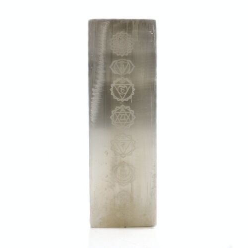 SelBL-01 - Selenite Block Lamp 25cm - Chakra Lamp - Sold in 1x unit/s per outer