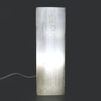 SelBL-01 - Lampe Bloc Sélénite 25cm - Lampe Chakra - Vendu en 1x unité/s par extérieur 2