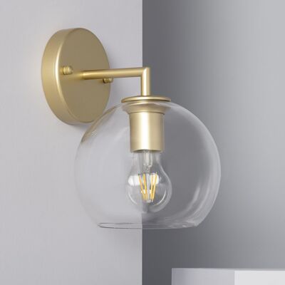 Ledkia Round Bern Metal and Glass Wall Lamp Golden