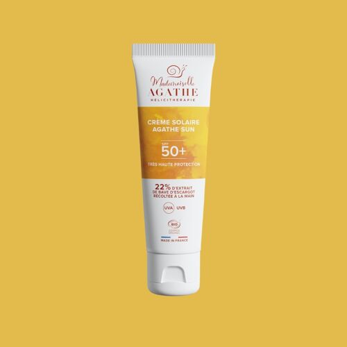 Crème solaire certifiée bio - non teintée SPF50+