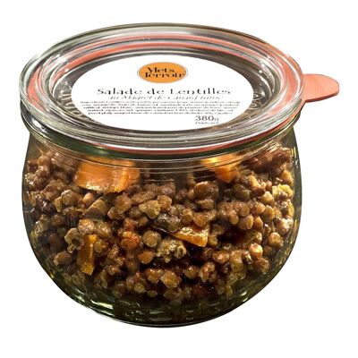 Insalata rustica di lenticchie con petto d'anatra affumicato: una delizia artigianale da gustare fresca o tiepida, in un barattolo pratico ed ecologico.