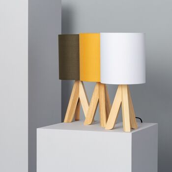Lampe de table en bois Kanuni blanc Ledkia 9