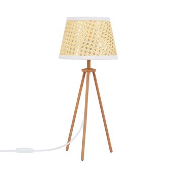 Lampe de table en rotin Ledkia Dreepy Wood 1