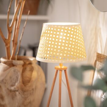 Lampe de table en rotin Ledkia Dreepy Wood 3