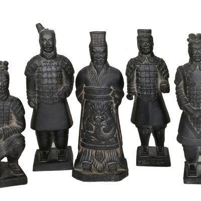 Set aus 22 cm großen Terrakotta-Kriegern