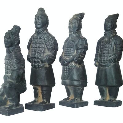 Set aus 16 cm großen Terrakotta-Kriegern